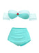 [Prévente] Ensemble bikini bouffant à fleurs Princesse Belle vert clair années 1970