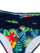 Ensemble bikini patchwork multicolore plantes tropicales années 1950