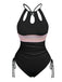 Maillot de bain col trou de serrure et liens croisés des années 1950