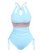 Maillot de bain col trou de serrure et liens croisés des années 1950