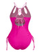 Maillot de bain col trou de serrure et liens croisés des années 1950
