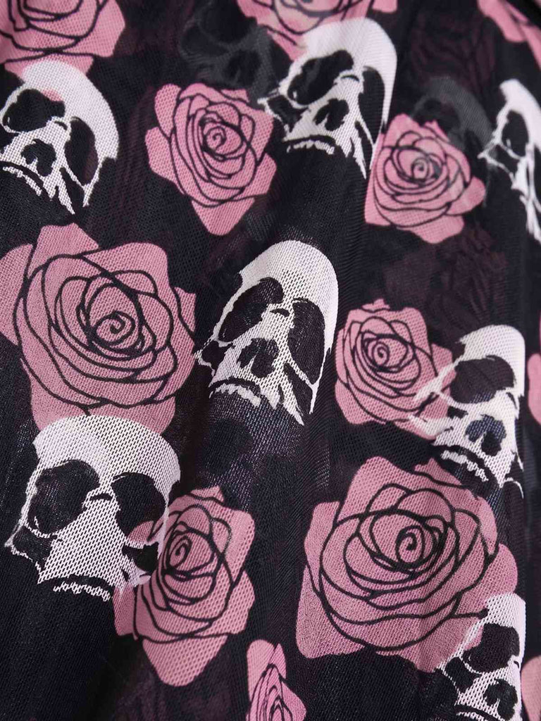 Maillot de bain jupe dos nu rose années 1980