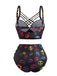 [Prévente] Ensemble bikini noir gothique avec tête de mort années 1980