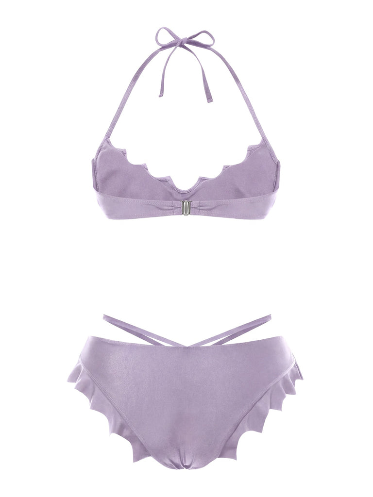 Ensemble bikini noir ailes de chauve-souris gothiques années 1980