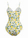 Maillot de bain une pièce citron et nœud jaune années 1950