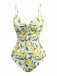 Maillot de bain une pièce citron et nœud jaune années 1950