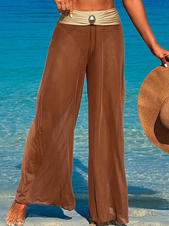 Cache maillot à pantalon transparent contrasté des années 1960