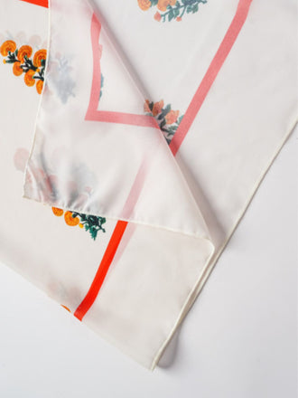 Cache-maillot beige à motifs de plantes et de fleurs des années 1960