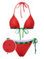 [Pré-vente] Ensemble bikini rouge pastèque à nœud années 1960