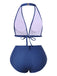 [Prévente] Maillot de bain bleu à pois dos nu volants style années 50