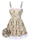 [Pré-vente] Robe de bain à reliure marguerites à bretelles années 1950