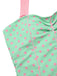 [Pré-vente] Maillot de bain verte à licou à pois contrastée cœur années 1960