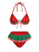[Prévente] Ensemble bikini rouge à volants pastèque années 1950