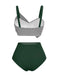 [Prévente] Maillot de bain vert à carreaux vichy bretelles torsadées nnées 1950
