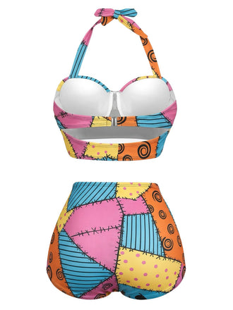 Maillot de bain dos nu à lacets Harley Quinn années 1950