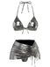 Ensemble bikini métallisé uni à bretelles années 1970