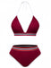 Ensemble Bikini Col Licou Pailleté Rouge Années 80