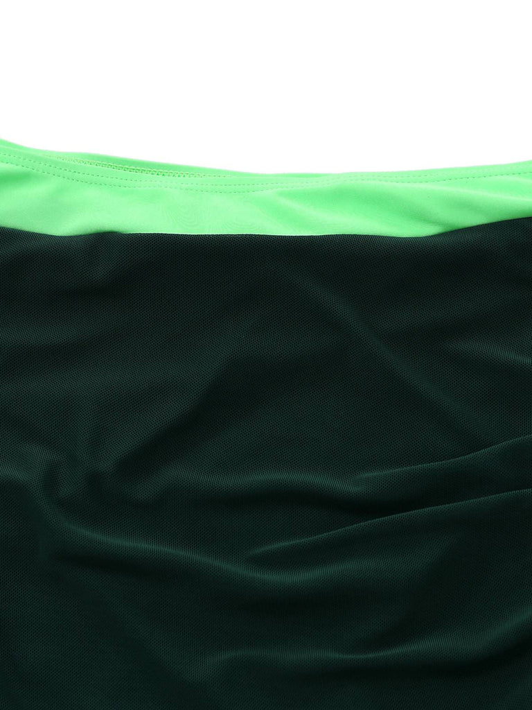 Ensemble bikini maille froncée dos croisé 1950s