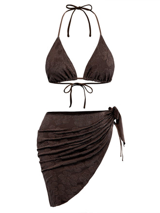 Maillot de Bain & Cache-Maillot Camélia 3D Imprimé Doré Années 70