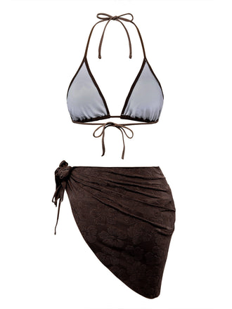 Maillot de Bain & Cache-Maillot Camélia 3D Imprimé Doré Années 70