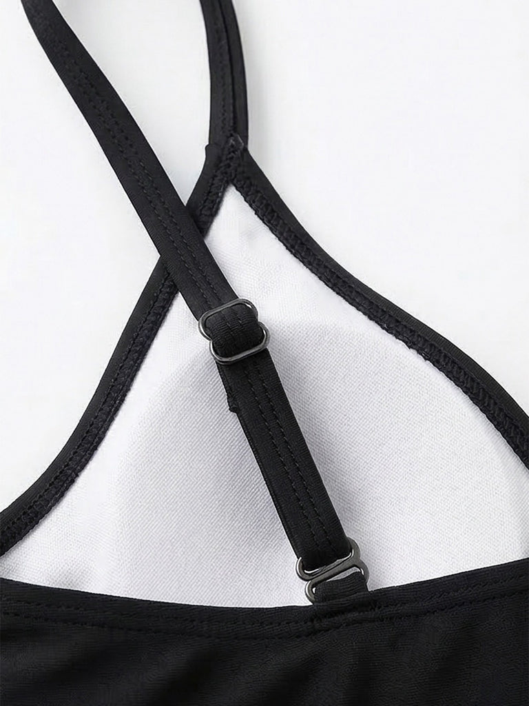 Maillot de bain une pièce fronces et col V fleuri années 1980