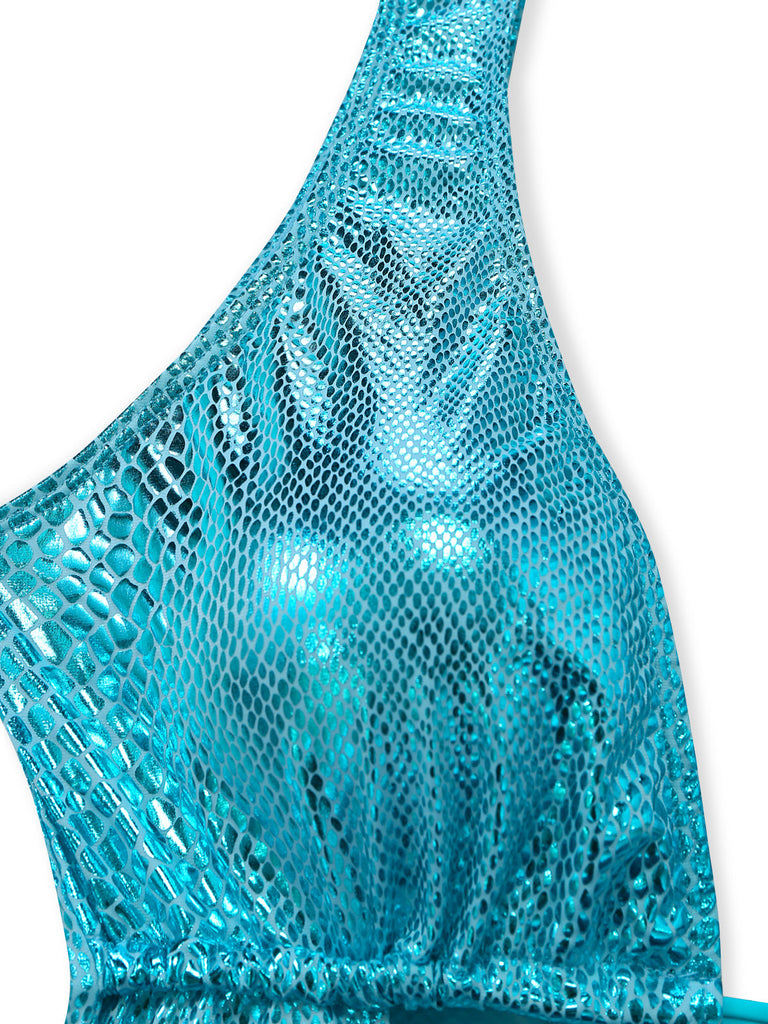 Maillot de Bain Dos-Nu Motif Écailles de Poisson Années 70