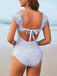 Maillot de Bain Une Pièce à Fleurs Manches Ailettes et Volants Années '50 9