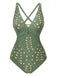 Ajouré Métal Boucle Maillot de Bain Une Pièce Années 1940 2