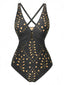 Maillot de bain une pièce boucle métallique années 40