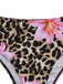 3PCS Ensemble bikini fleuri à imprimé léopard années 1960