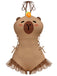 Maillot de bain marron à lacets imprimé capybara années 60