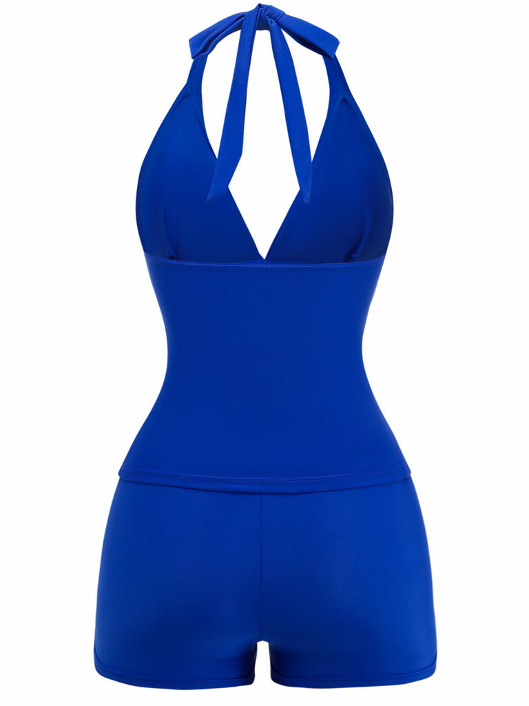 Ensemble Tankini Short Dos Nu années 40 8