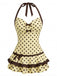 [Prévente] Maillot de bain jaune col licou à pois années 40