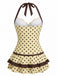 [Prévente] Maillot de bain jaune col licou à pois années 40