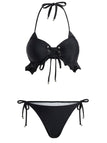 Black 1950s Halter Tankini Set