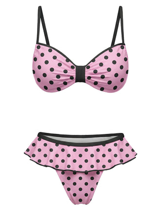 [Prévente] Maillot de Bain Rose à Pois Pêche Années 1940