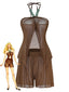 Ensemble de plage uni marron des années 1940
