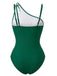 Maillot de bain asymétrique uni colorblock années 60