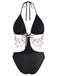 Maillot de Bain Uni Métal Chaîne Découpé Années 1930