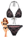 Ensemble Bikini Halter Dos Nu en Dentelle Noir Années 1940