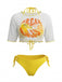 Bikini Triangle Jaune Dos Nu et Cache-Maillot Années 1960