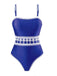 Maillot De Bain Une Pièce Avec Paréo À Motifs Vert Années 1970
