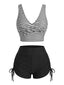 Ensemble tankini rayé cordon croisé années 1950
