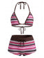 Maillot de Bain Halter Rayures Arc-En-Ciel Années 1950
