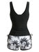 Set Tankini à Palmiers Croisé Color Block Années '50 9