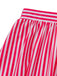 2PCS Maillot de Bain Une Pièce Bustier Rayé et Paréo Rose années 40 8