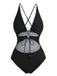 Maillot de Bain Une Pièce Découpé Lacé Plongeant Années 1960 8