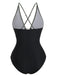 Maillot de Bain Une Pièce Découpé Lacé Plongeant Années 1960 3