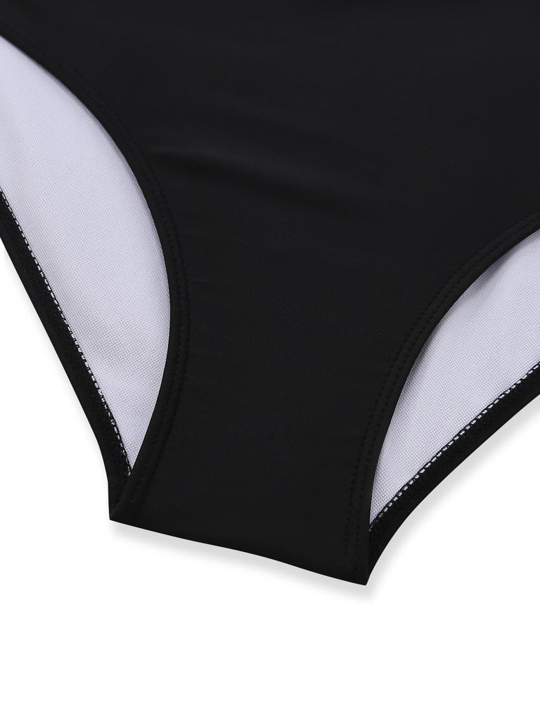 Maillot de Bain Une Pièce Découpé Lacé Plongeant Années 1960 7