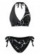 Ensemble bikini dos nu à imprimé floral style années 1940
